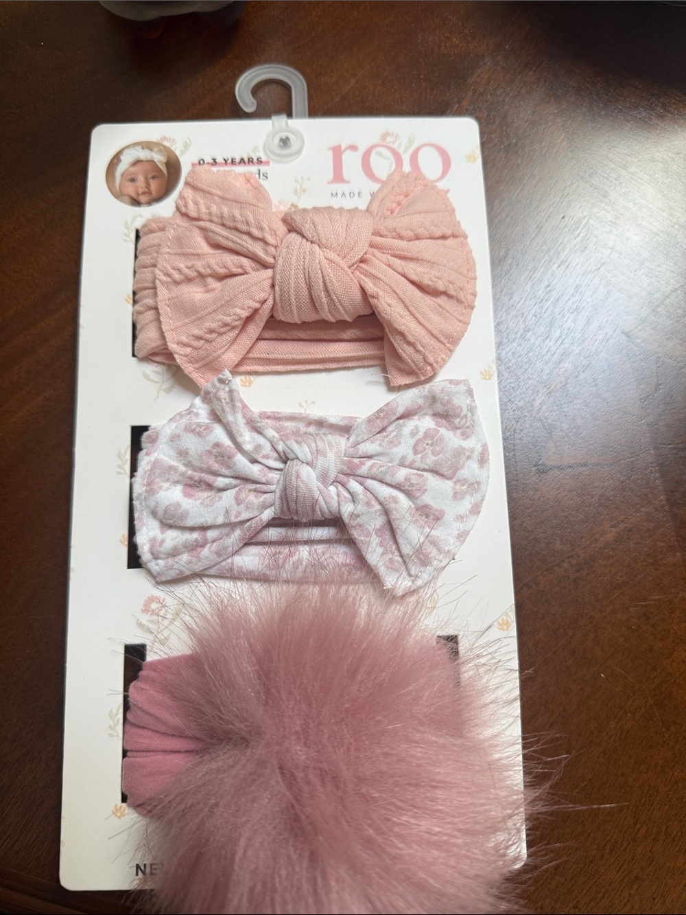 Roo Baby Pink Bow Headband Set
